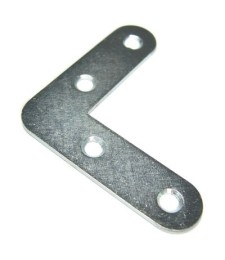 Équerre plate bout rond acier zingué - 60 x 60 mm - Lot de 4 - PVM