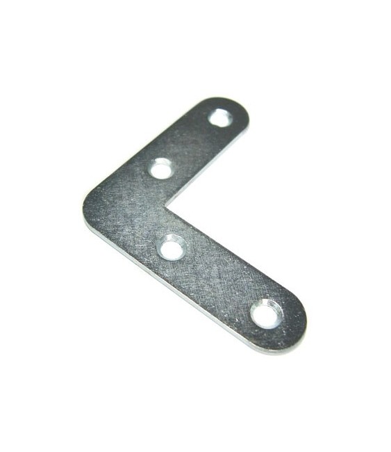 Équerre plate bout rond acier zingué - 60 x 60 mm - Lot de 4 - PVM
