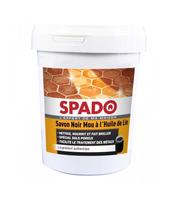 Savon noir à l'huile de lin - Sols poreux - 1 kg - SPADO