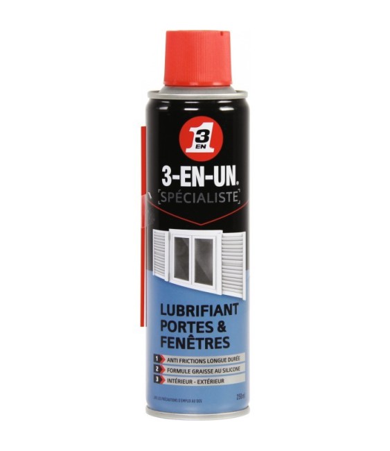 Lubrifiant Portes et Fenêtres - 250 ml - 3 EN 1