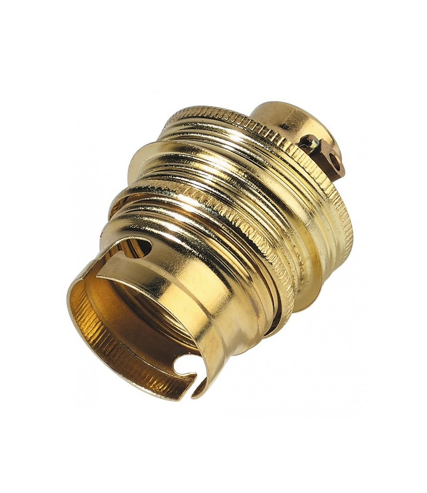 Douille B22 en laiton Double bague + passage fil -  11 mm - EBENOID