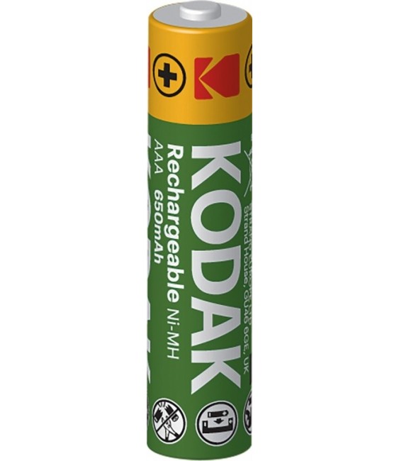 Pile rechargeable Ni-MH - LR3 - 650 mA - Lot de 2 - KODAK