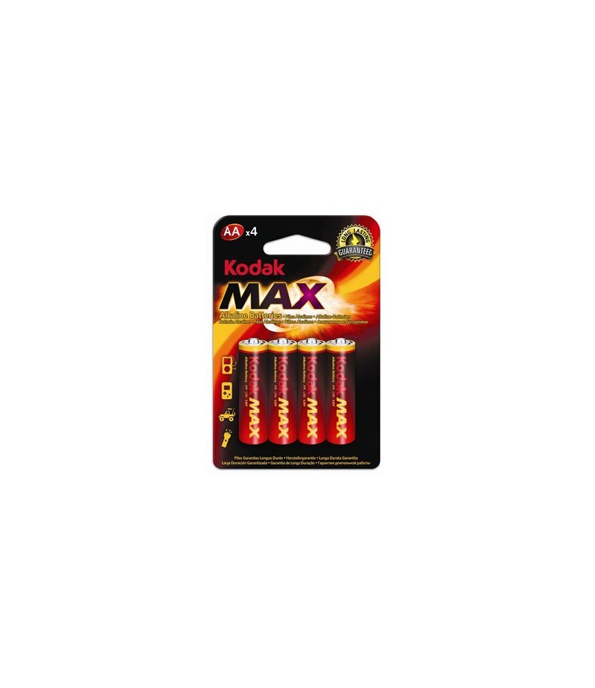 4 Piles LR6 - AA - Gamme MAX Kodak 4 Piles LR6 - AA - Gamme MAX Kodak
