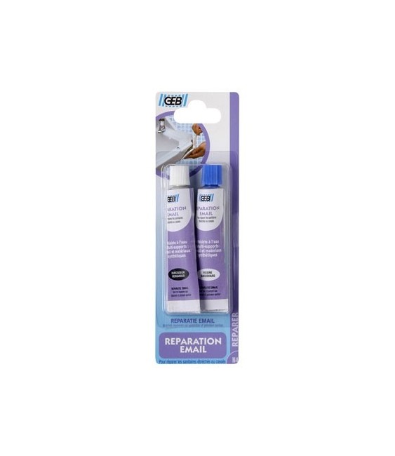 Pate pour réparation émail - 2 tubes de 20 Gr - GEB