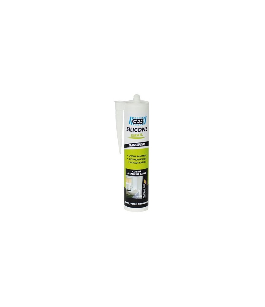 Mastic silicone pour joint sanitaire - 250 ml - Translucide - GEB Mastic silicone pour joint sanitaire - 250 ml - Translucide - GEB