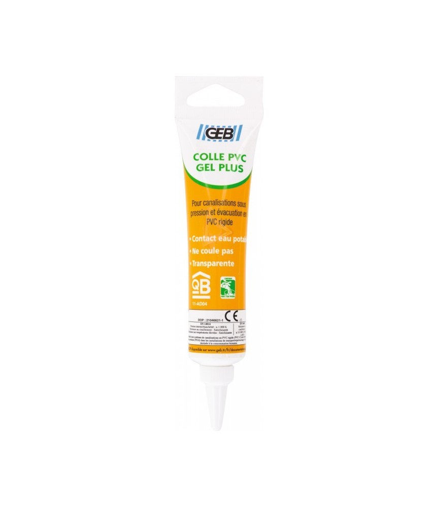 Colle PVC en gel pour canalisations - 50 ml - GEB Colle PVC en gel pour canalisations - 50 ml - GEB