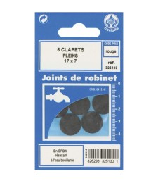 Joint Clapet plein Robinet - 17 x 5 mm - Lot de 5 - GRIPP