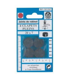 Joint Clapet plein Robinet - 20 x 7 mm - Lot de 4 - GRIPP