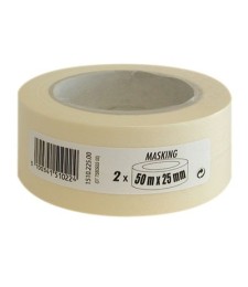 Adhésif de masquage lisse - Lot de 2 - 50 m x 25 mm