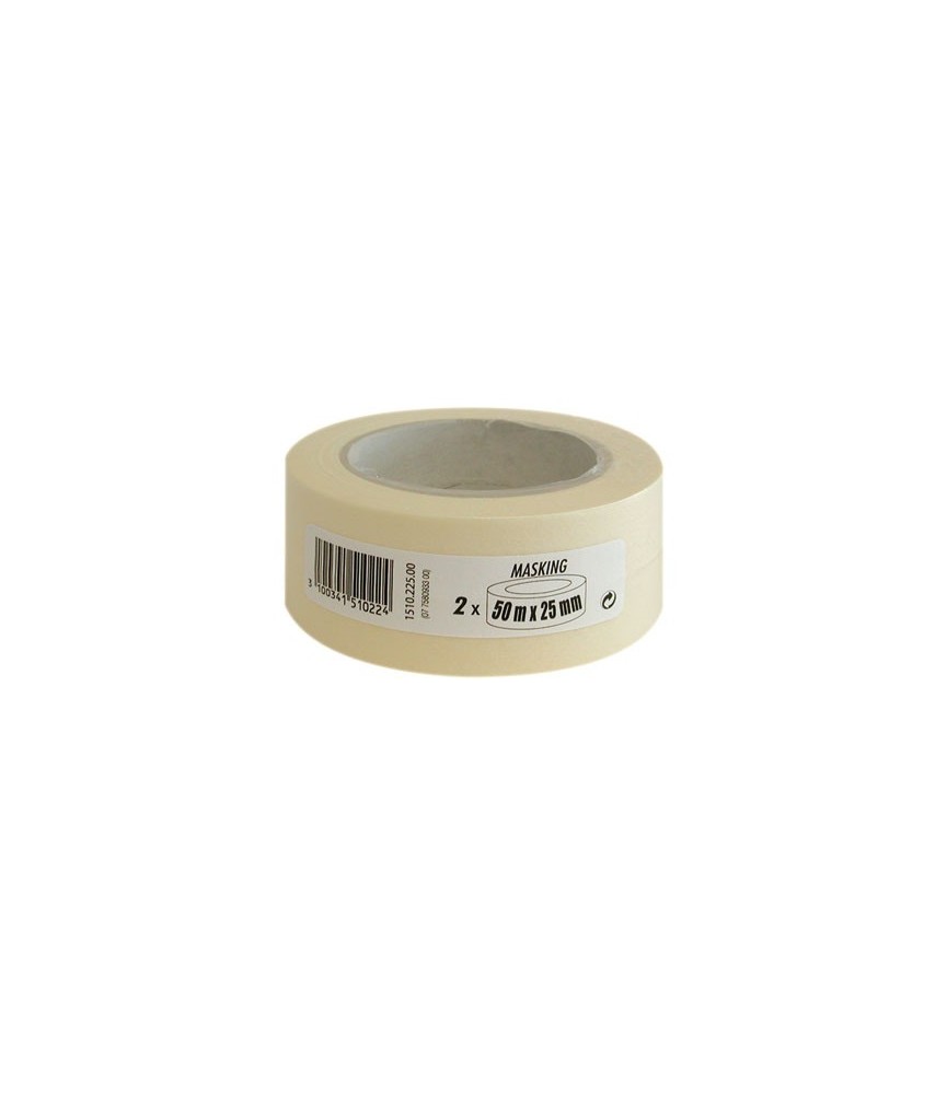 Adhésif de masquage lisse - Lot de 2 - 50 m x 25 mm Adhésif de masquage lisse - Lot de 2 - 50 m x 25 mm