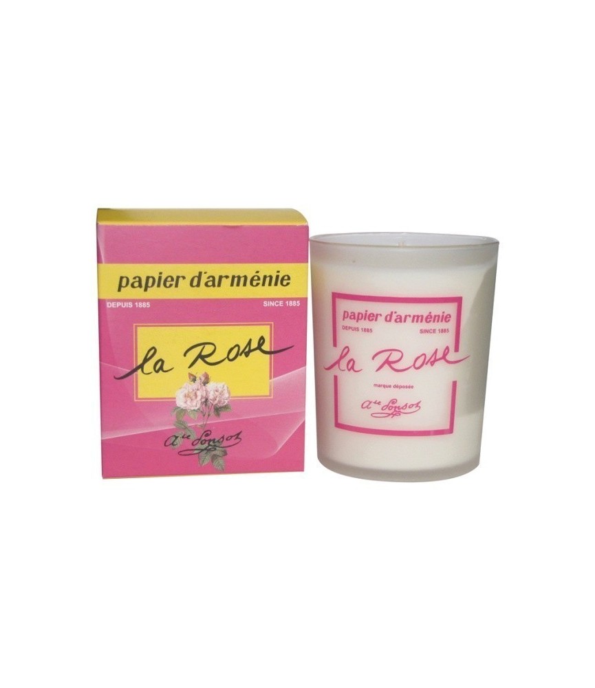 Bougie parfumée - Papier d' Arménie à la Rose