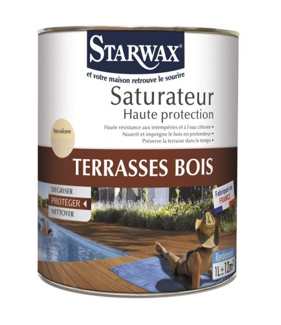 Saturateur Haute protection - Terrasse bois - 1 L - STARWAX