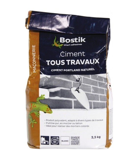 Ciment tous travaux Blanc - 2.5 Kg - BOSTIK