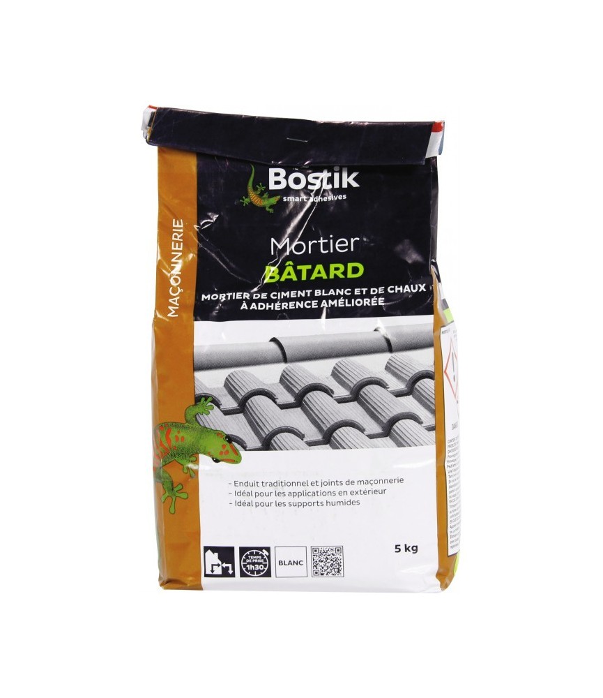 Mortier Batard blanc - Séchage rapide - 5 Kg - BOSTIK Mortier Batard blanc - Séchage rapide - 5 Kg - BOSTIK