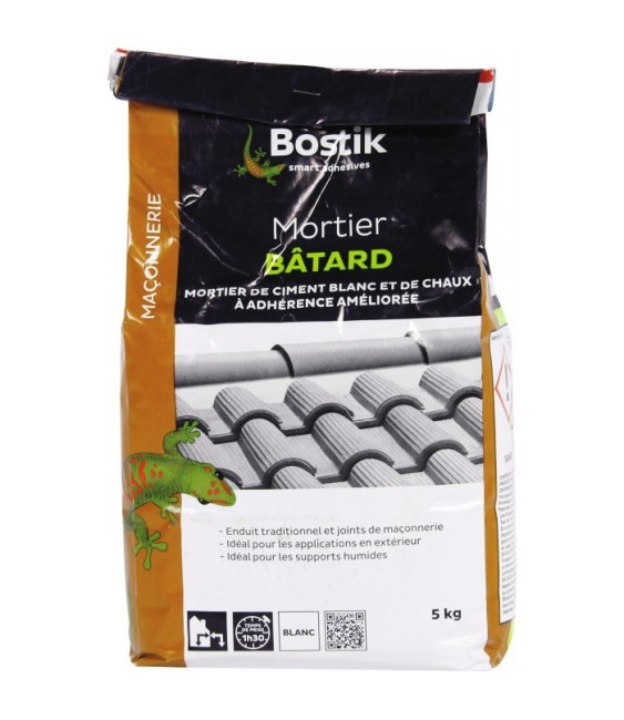 Mortier Batard blanc - Séchage rapide - 5 Kg - BOSTIK