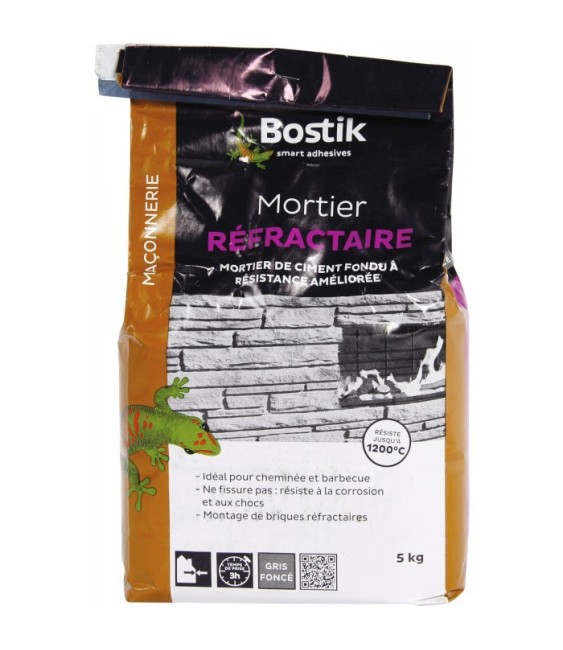 Mortier réfractaire - 5Kg - BOSTIK
