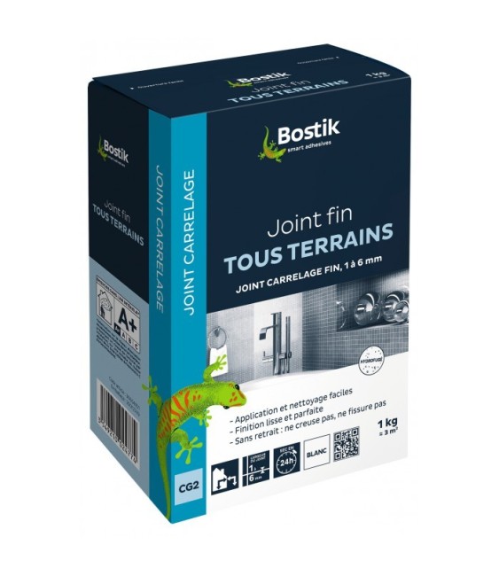 Joint fin carrelage en poudre - Blanc - 1 Kg - BOSTIK