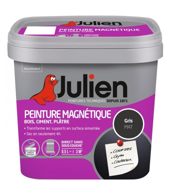 Peinture magnétique - Gris mat - 500 ml