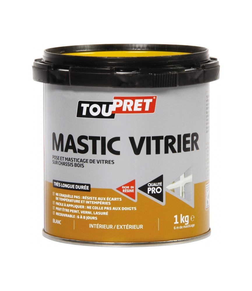 Mastic blanc pour pose de vitres - 1 Kg - TOUPRET Mastic blanc pour pose de vitres - 1 Kg - TOUPRET