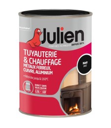 Peinture Tuyauterie et chauffage - Noir Mat - 250 ml - JULIEN
