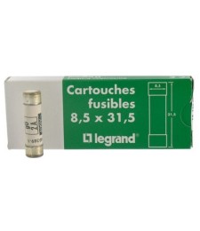 Cartouches industrielles cylindriques - 8.5 x 31.5 mm - 2 A - Sans voyant - Boîte de 10 - LEGRAND