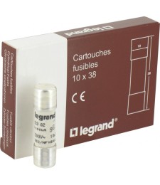 Cartouches industrielles cylindriques - 10 x 38 mm - 2 A - Sans voyant - Boîte de 10 - LEGRAND