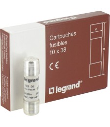 Cartouches industrielles cylindriques - 10 x 38 mm - 6 A - Sans voyant - Boîte de 10 - LEGRAND