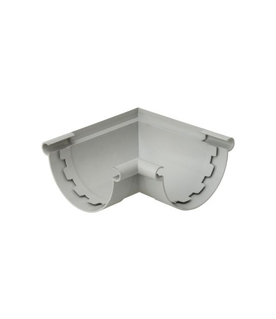 Angle gouttière demi-ronde à coller mixte - 25 mm - Gris - GIRPI