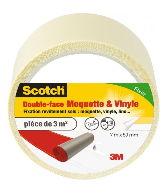 Double face sols moquette et vinyles Scotch - 20 Mètres