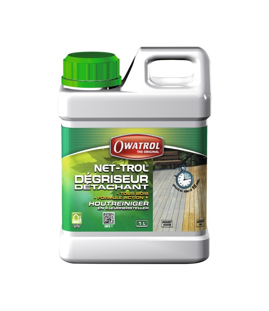 Dégriseur bois - Dégraissant pour bois tropicaux - Nettoyant - 1 L - OWATROL Dégriseur bois - Dégraissant pour bois tropicaux - Nettoyant - 1 L - OWATROL