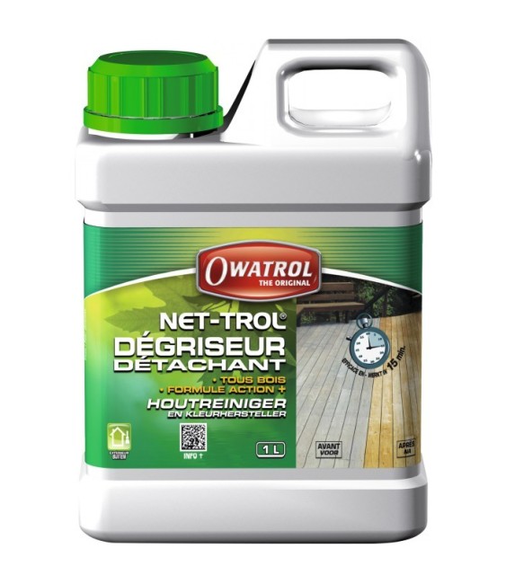 Dégriseur bois - Dégraissant pour bois tropicaux - Nettoyant - 1 L - OWATROL