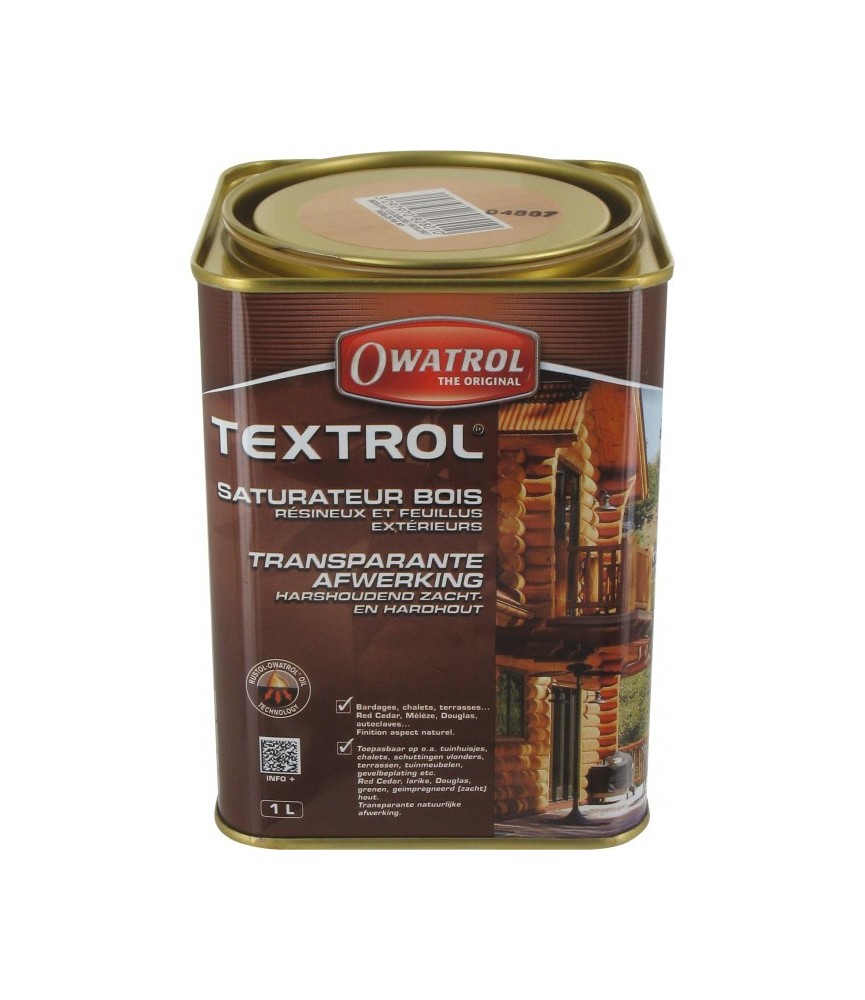TEXTROL Incolore - Saturateur Spécial bois tendre - 1 L - OWATROL TEXTROL Incolore - Saturateur Spécial bois tendre - 1 L - OWATROL