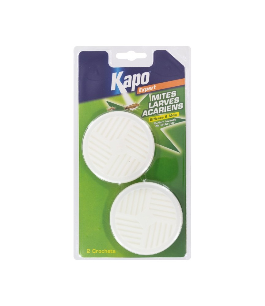 CROCHETS ANTI-MITES BLISTER DE 2 - KAPO CROCHETS ANTI-MITES BLISTER DE 2 - KAPO