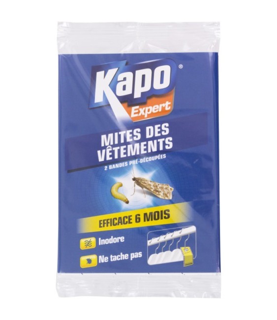 Papier anti-mites imprégné - Mites des vêtements - 2 bandes