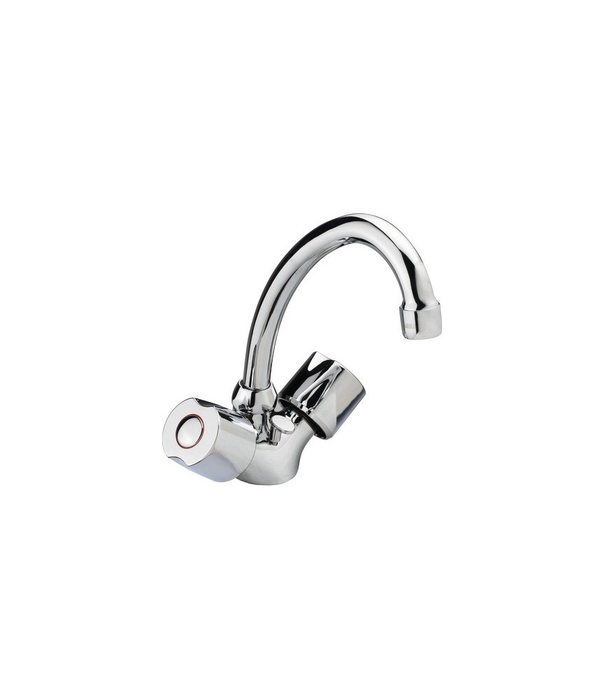 Mélangeur pour lavabo à bec tube avec vidage - Tête céramique - "Équinoxe" - Mélangeur pour lavabo à bec tube avec vidage - Tête céramique - "Équinoxe" -