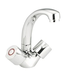 Mélangeur pour lavabo à bec luxe avec vidage - Tête clapet - "Équinoxe" -