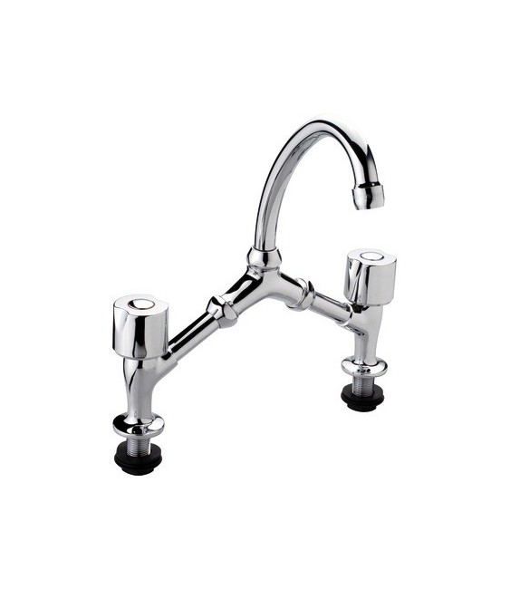 Mélangeur pour lavabo 2 trous - Tête céramique - "Équinoxe" -