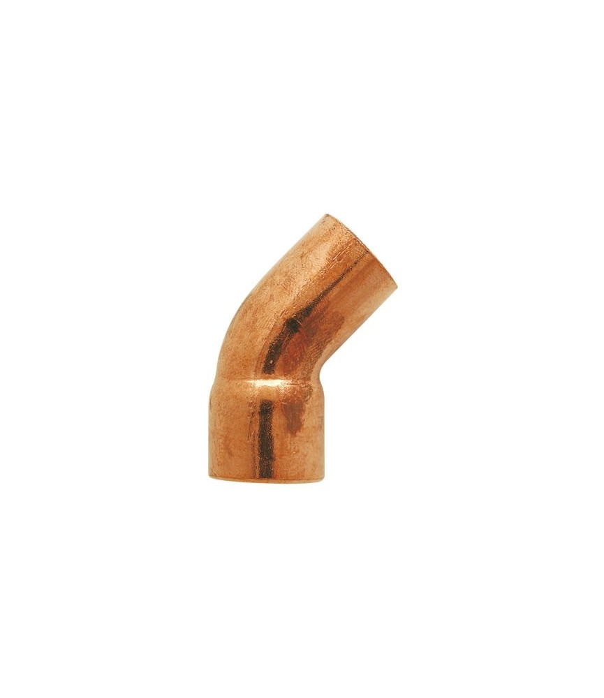 Coude 45° mâle / femelle cuivre - Diam : 28 mm - RACCORDS
