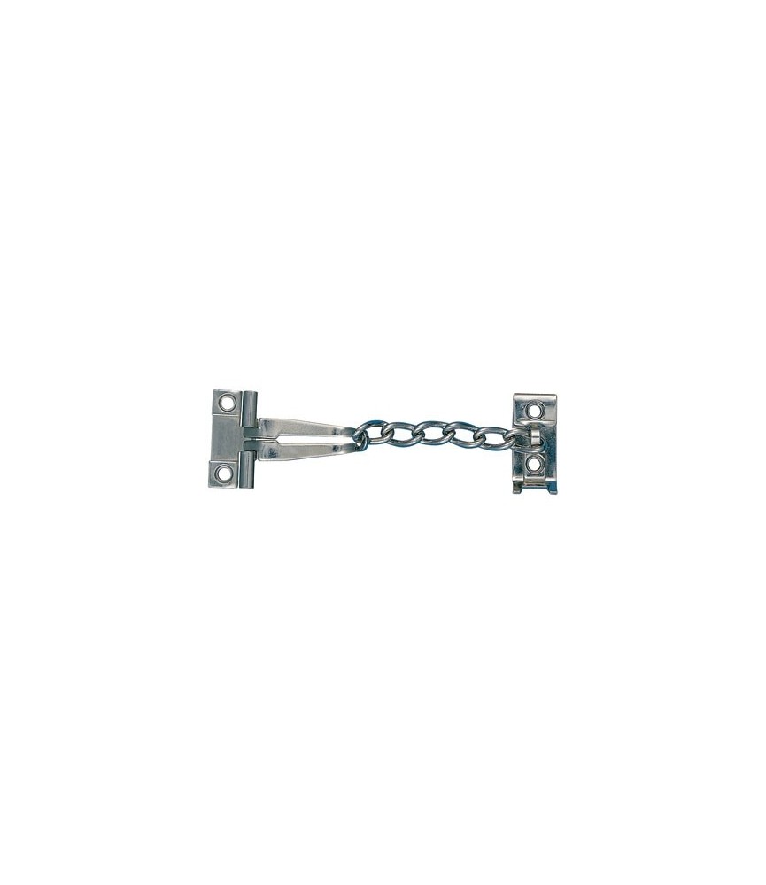 Entrebailleur à chaîne nickelé pour porte - 175 mm - SOCONA Entrebailleur à chaîne nickelé pour porte - 175 mm - SOCONA