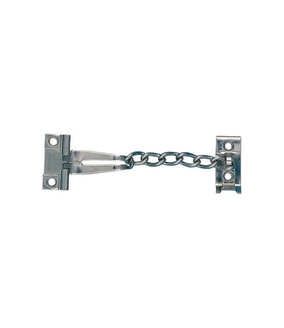 Entrebailleur à chaîne nickelé pour porte - 175 mm - SOCONA