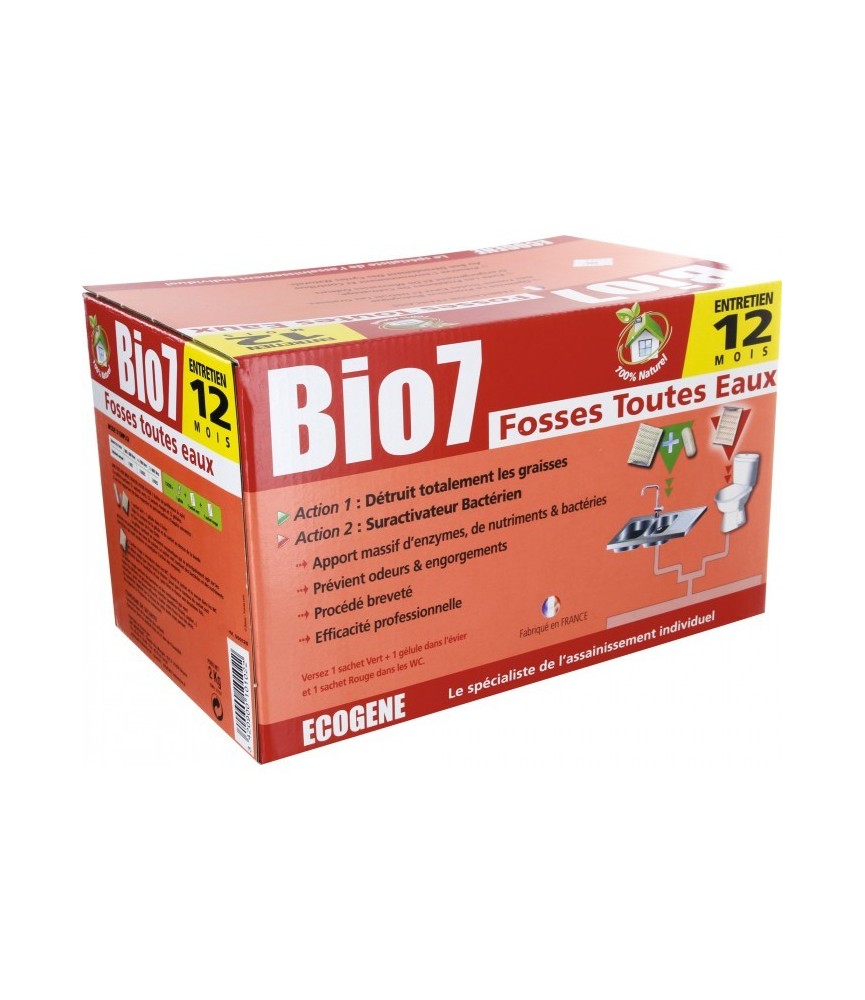 Entretien fosse toutes eaux - 24 doses - Bio 7 - ECOGENE Entretien fosse toutes eaux - 24 doses - Bio 7 - ECOGENE