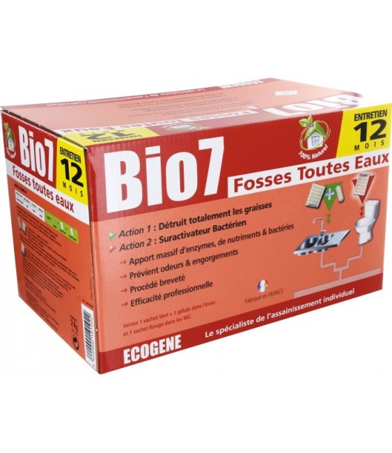 Entretien fosse toutes eaux - 24 doses - Bio 7 - ECOGENE