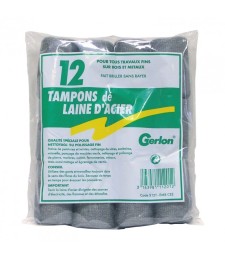 Lot de 12 tampons de laine d'acier - GERLON