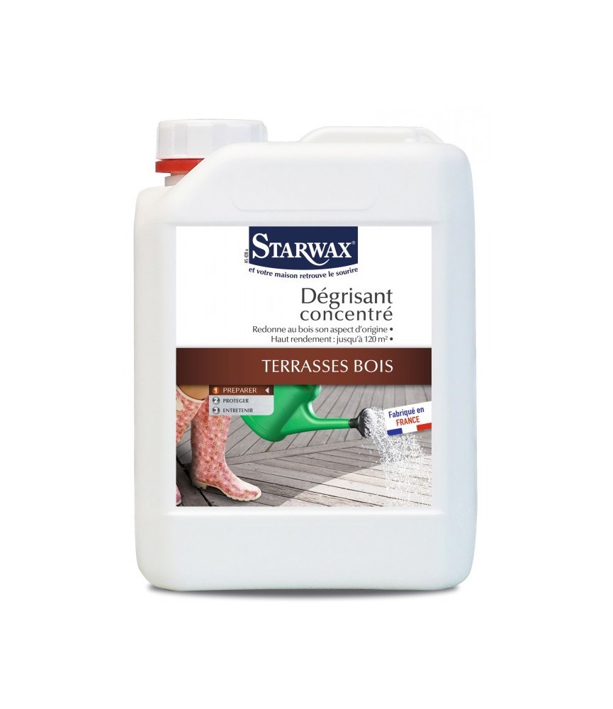 Décrassant concentré pour terrasse bois - 2 L - STARWAX Décrassant concentré pour terrasse bois - 2 L - STARWAX
