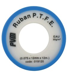 Ruban d'étanchéité P.T.F.E - Téflon - 12 m x 12 mm - 0.075 mm - Lot de 10 - PVM