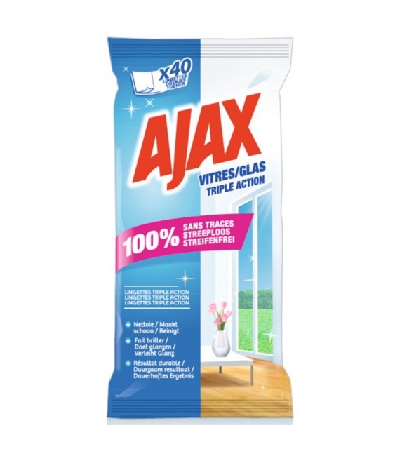 Lingettes vitres - x 40 - AJAX