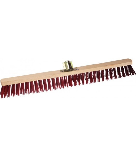 Brosse de balai industriel droit - 60 cm - Fibre rouge - BROSSERIE MARCHAND