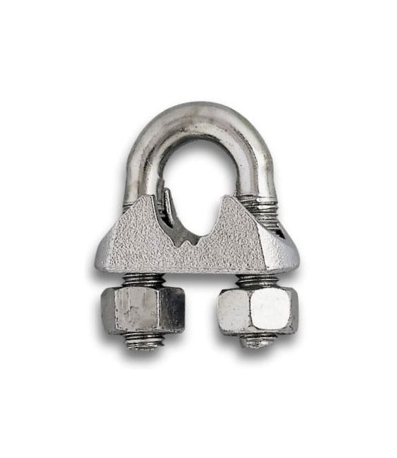 Serre câble étrier en acier - Lot de 2 -  5 mm