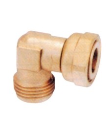 Coude laiton 90° pour raccord flexible gaz - 15 x 21 - EUROGAZ