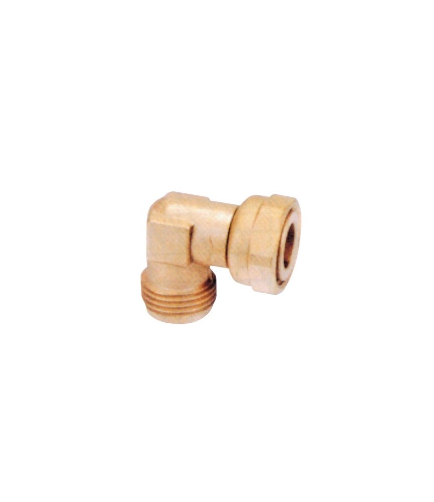 Coude laiton 90° pour raccord flexible gaz - 15 x 21 - EUROGAZ